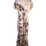Altar'd State White Floral Print Lace Trim Off-Shoulder Dress Size Small Photo 3
