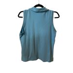 Lilly Pulitzer  Turqoiuse Sleeveless Pique Polo Top With Green Internal Trim L. Photo 3