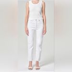 AGOLDE Women’s Riley Crop Straight Leg Sour Cream White Denim Jeans Size 28 Photo 13