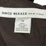 Vintage David Warren‎ 100% Silk Brown Knee Length Dress beaded Women’s sz 10 Photo 9