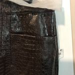 INC  women's 16 coffee brown faux leather reptile print front pocketed slit skirt Photo 3