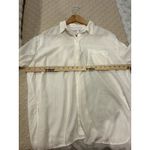 Old Navy  White Button Up Women's Size Large Boyfriend Shirt Linen Blend Photo 4