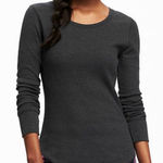 Old Navy thermal crewneck pullover long sleeve layering top charcoal gray size L Photo 0