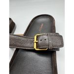Madewell NWD The Dara Double Strap Slide Sandal Dark Carob Brown Leather Sz 10 Photo 5