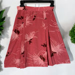 Vintage Carole Little for Saint Tropez Silk Skirt Womens 6 Pleated Floral Retro Pink Photo 0