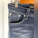 GRACE IN LA  27 Boho Indigo Embroidered Boot Leg Jeans Photo 4
