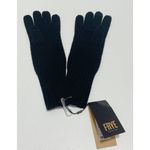 Leather Patch Long Knit Wool Gloves Frye Stamped Logo Black Small / Medium Photo 5