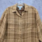 Jones New York  Yellow Plaid Flannel Western Urban 90s Skater Grunge Shirt 6 Photo 2