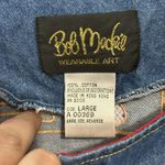 Bob Mackie Wearable Art Denim Jacket Colorful Embroidery Large Artsy Funky 90s Photo 5