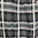 Club Monaco  Black Gray Linen Checkered Plaid Mini Puff Sleeve Shirt Dress Sz XS Photo 5