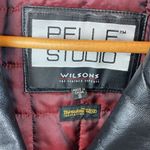 wilson's leather  Black Pelle Studio Belted Button Up Coat S Photo 3