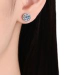 NEW 2 Carat Moissanite 925 Sterling Silver Stud Earrings Photo 3