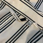 ZARA Satin Office Blouse STRECH Size Small Cream Black Lines Preppy Chic Photo 9