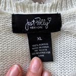 just polly  Frayed V-neck Cherry Sweater Photo 7