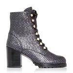 Stuart Weitzman  Ivey Tweed High Block Heel Combat Boots Photo 1