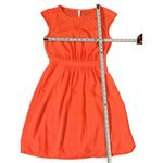J.Crew Neon Orange Sleeveless chiffon Womens 4 Mini Dress in zigzag Beach Style Photo 8