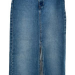 GAP JEANS Women's Blue Denim Maxi Skirt with Front Slit Size 10 Boho Classic Photo 0