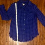 Westbound  Blue and Black Plaid Long-sleeved Button-up Size PM Photo 4