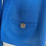 Vintage Royal Blue Gold Button Cardigan Lady Jacket Luxury Preppy Chic Size 8 Photo 2