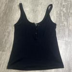 Topshop  Cropped Henley Tank Top Black Size 2 Photo 0