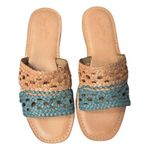 Anthropologie  SEYCHELLES Everlasting Sandal Leather Braided Color Block Tan NEW Photo 6