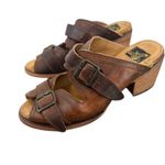 Freebird Caprice Brown Leather Buckle Mules Clogs Size 9 Photo 3