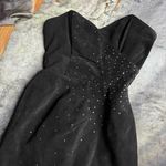 American Vintage Black Leather Suede Strapless Dress With Rhinestone Embellishment Size M Photo 1