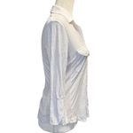 James Perse  Cotton Slub Cotton Panel White Button Down Blouse in Size 3 Photo 2