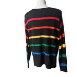 Peace Love World NWT,  Rainbow Striped Sweater, Sz L Photo 5