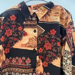 Susan Graver  Safari‎ Floral Print Button-Front Long Sleeve Shirt Sz 1X NEW Photo 1