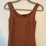PaperMoon Orange Beige Ribbed Bodycon Mini/Midi Dress SZ S Y2K Sleeveless Casual Photo 2