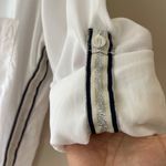 Bella Dahl Sz L Tencel Pockets Tie Front Shirt V Neck Blouse White Blouse Photo 5