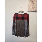 Maurice's size 0x Colorblock Longsleeve T-shirt Red Black Plaid Gray Polka Dots S Photo 2