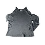 IRO Women Black Cold Shoulder Top Size XS Bherock Whipstitch Moto Blouse #G12-1 Photo 2