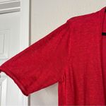 J. Jill Linen Blend Short Sleeve Open Front Lightweight Cardigan Red Size Large Photo 4
