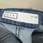 AYR The Bomb Pop Jeans Womens 26S Blue Denim Mid Rise Straight Leg Frayed Hem Photo 8