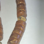 Vintage Bronze Shimmer & Gold Tone Round Disc Beaded Boho Retro Necklace Brown Photo 7