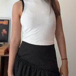 Hollister  White Ribbed High Neck Tank Top Sleeveless Casual‎ Basic Fitted Photo 0