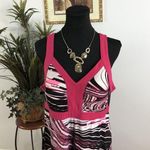 Tek Gear  Dry Tek Pink Black Striped Athletic Stretch Sleeveless Dress Size L Photo 1