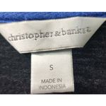 Christopher & Banks Abstract Print Long Sleeve Top Blouse Black Blue S Photo 2