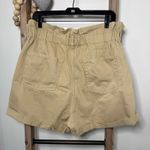 Topshop  Paper Bag Tan Button Fly Shorts‎ Size 12 Photo 3