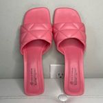 Call it spring  Pink Quilted Mule Heels Sandals Size 9 Waterfall Square Toe Photo 7