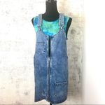 ZARA #100 DENIM OVERALL MINI WITH TIE DYE TANK Photo 6