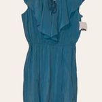 Donna Morgan  size 12 women’s dress sky blue cinch waist sleeveless ruffle v neck Photo 0