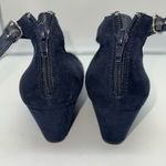 It’s OK Ankle Strap Deep Navy Blue Suede Wedge Heel Shoes‎ Size 11 Photo 6