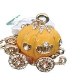Cinderella New Yellow Orange Pumpkin with Crown Bedazzled 's Coach Bag Charm Key Photo 1