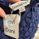 Davi & Dani  Navy Blue Lace Crochet Flowy Dress‎- Size Small Photo 4