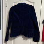 Free People 💖  Blue Velvet Uncut Corduroy Military Jacket Photo 3