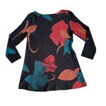 Chico's NEW Abstract Fall Floral Print 3/4 Sleeve Knit Photo 1