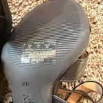 NWOT Lauren Ralph Lauren Gisella Burnished Black Leather Strappy Heel Sandals 8 Photo 3